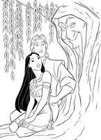 kolorowanki Pocahontas do wydruku Disney, malowanki dla dzieci numer 11